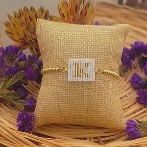 Stainless steal Initial K Bracelet